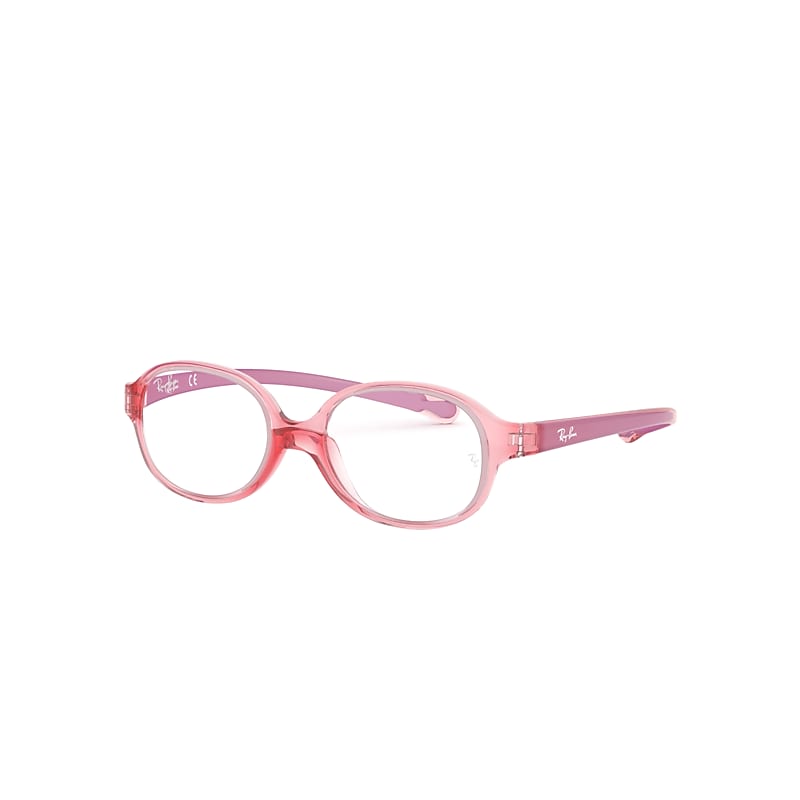 Ray-Ban Rb1587 Optics Kids Eyeglasses Light Red/rubber Violet Frame Clear Lenses Polarized 39-14