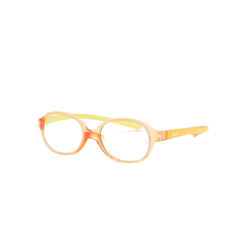 Ray-Ban Junior Rb1587 Optics Kids Eyeglasses Light Orange/rubber Yellow Frame Clear Lenses Polarized 39-14