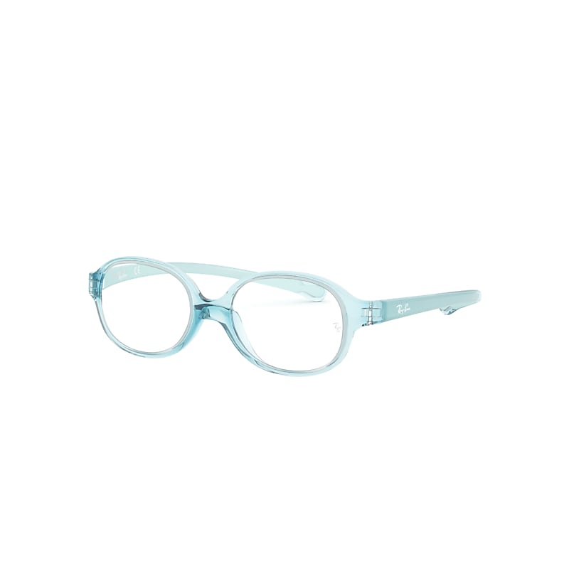 Ray-Ban Junior Rb1587 Optics Kids Eyeglasses Light Blue/rubber Blue Frame Clear Lenses Polarized 41-14