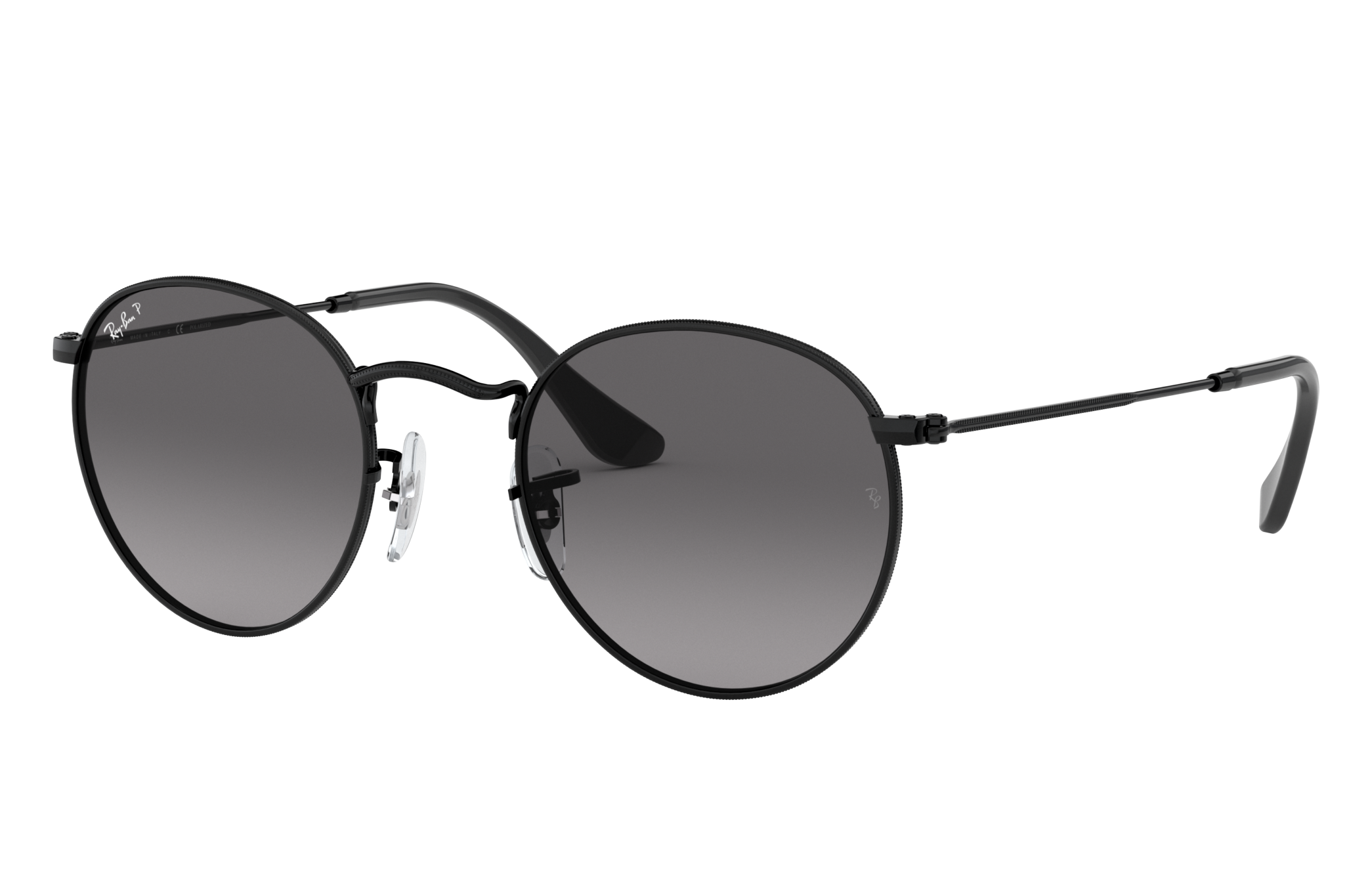 ray ban round flat lenses black