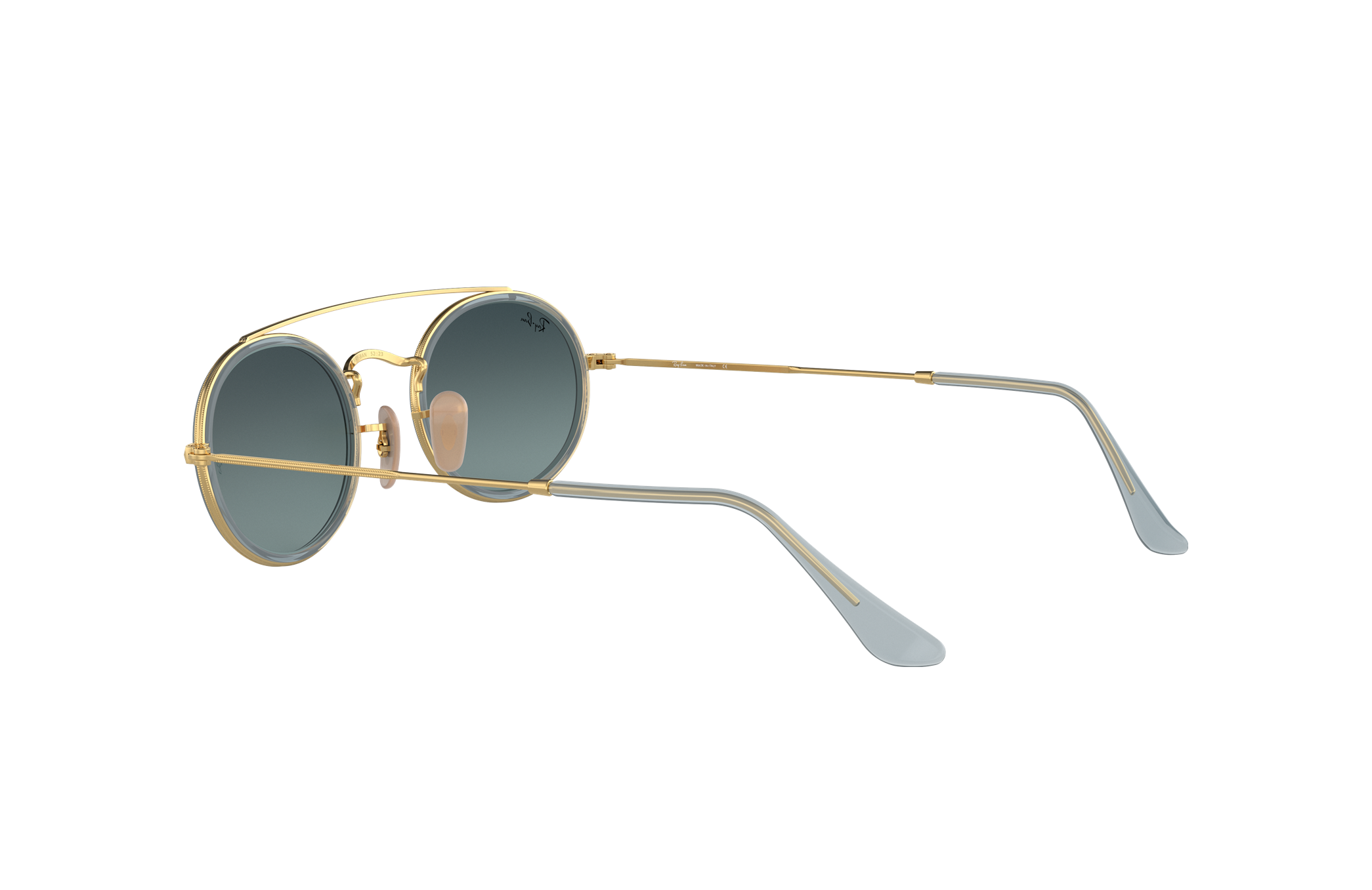 ray ban rimless slim hexagonal sunglasses in brown