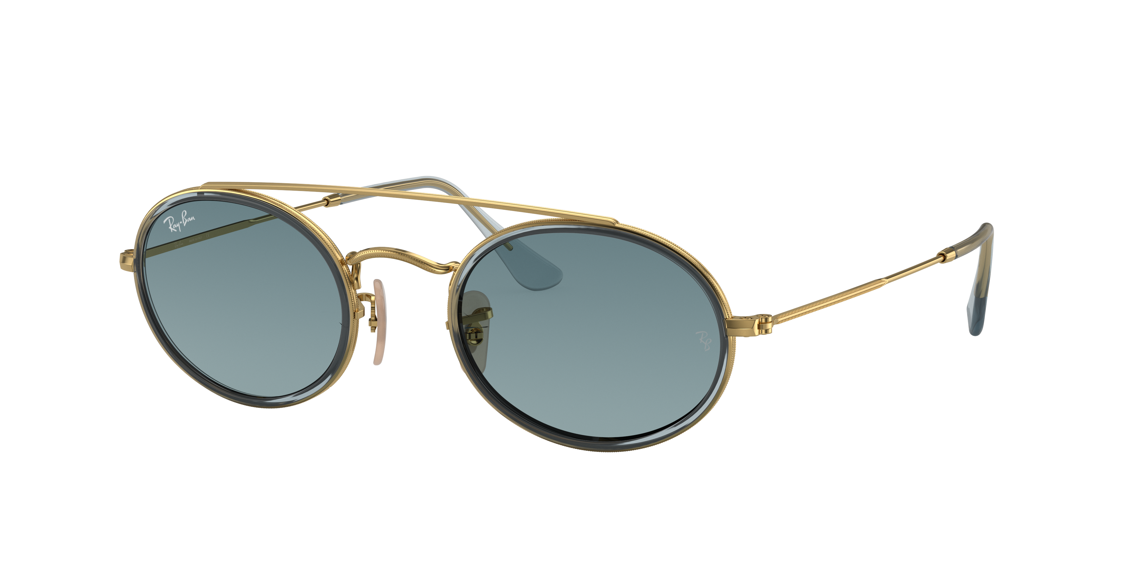 ray ban black with gold trim