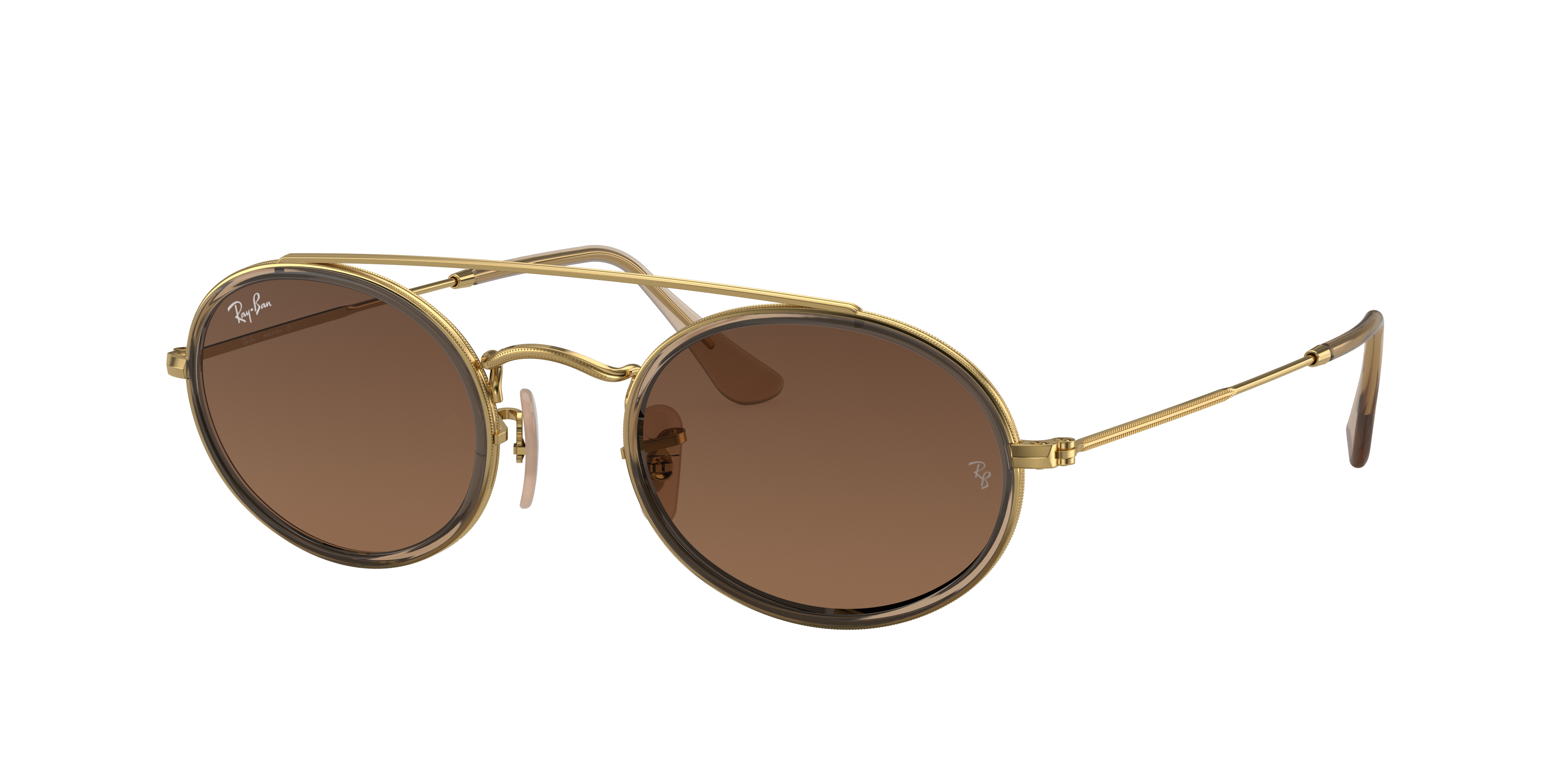 ray ban oval sunglasses brown