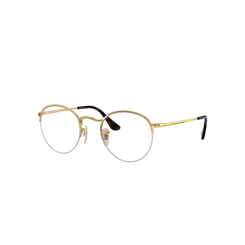 Ray-Ban Round Gaze Eyeglasses Gold Frame Clear Lenses 51-22