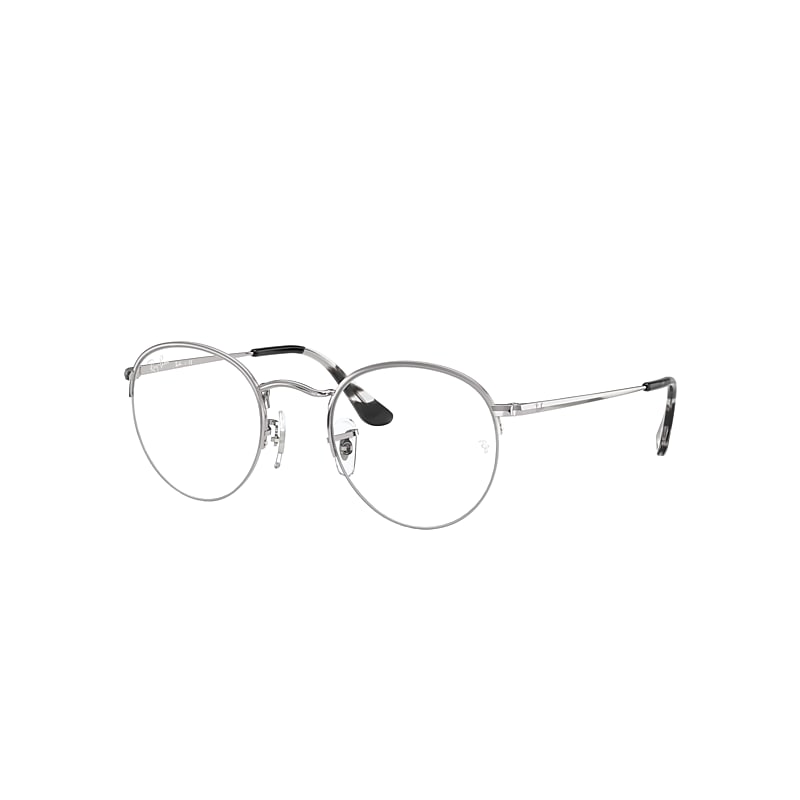 Ray-Ban Round Gaze Eyeglasses Silver Frame Clear Lenses 48-22