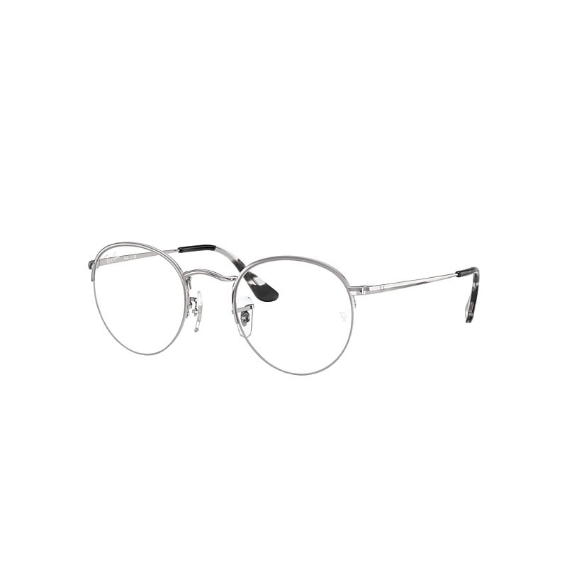 Ray-Ban Round Gaze Eyeglasses Silver Frame Clear Lenses 51-22