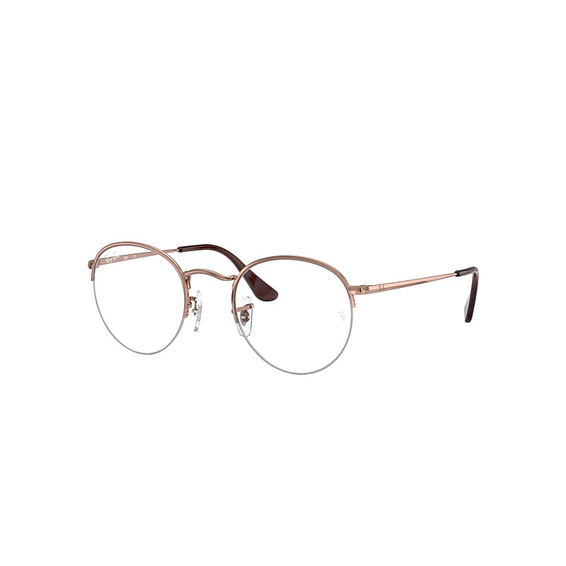 Ray-Ban Round Gaze Eyeglasses Bronze-copper Frame Clear Lenses Polarized 48-22