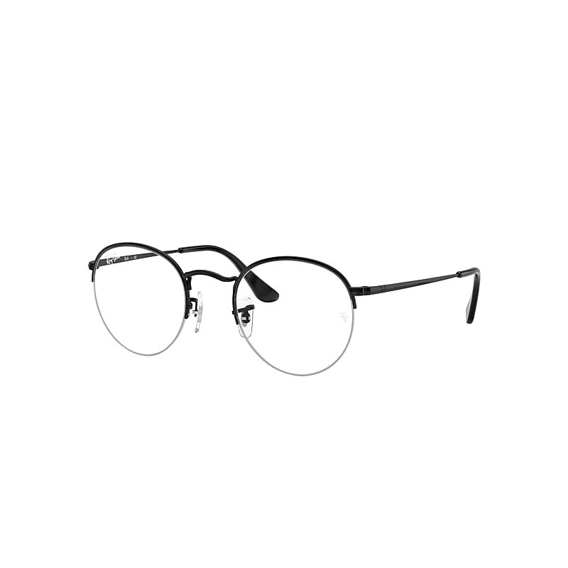 Ray-Ban Round Gaze Eyeglasses Black Frame Clear Lenses 48-22