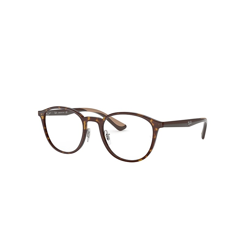 Ray-Ban Rb7156 Eyeglasses Brown Frame Clear Lenses 53-20