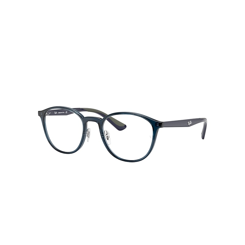 Ray-Ban Rb7156 Optics Eyeglasses Blue Frame Clear Lenses Polarized 53-20