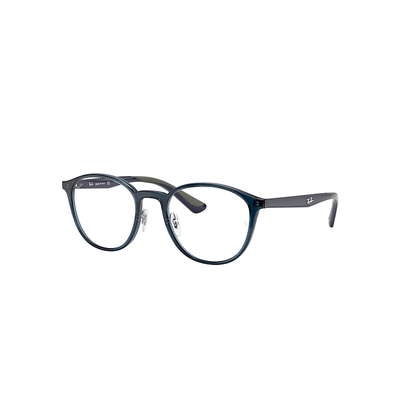 Ray-Ban Rb7156 Eyeglasses Blue Frame Clear Lenses Polarized 51-20