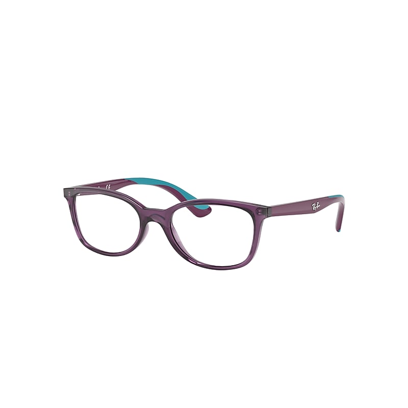 Ray-Ban Rb1586 Optics Kids Eyeglasses Violet Frame Clear Lenses Polarized 49-16