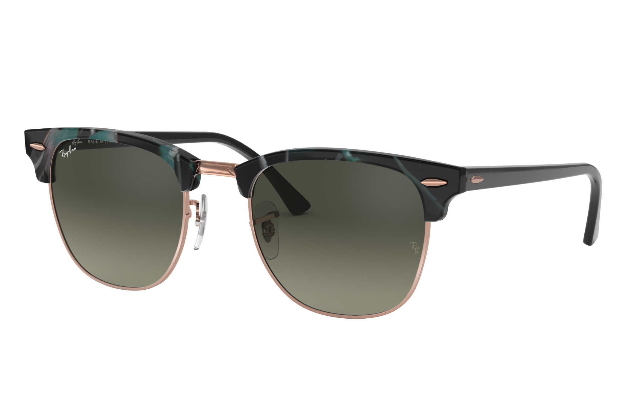 Ray Ban Clubmaster Fleck Rb3016 Spotted Grey And Green Acetate Grey Lenses 0rb Ray Ban Usa