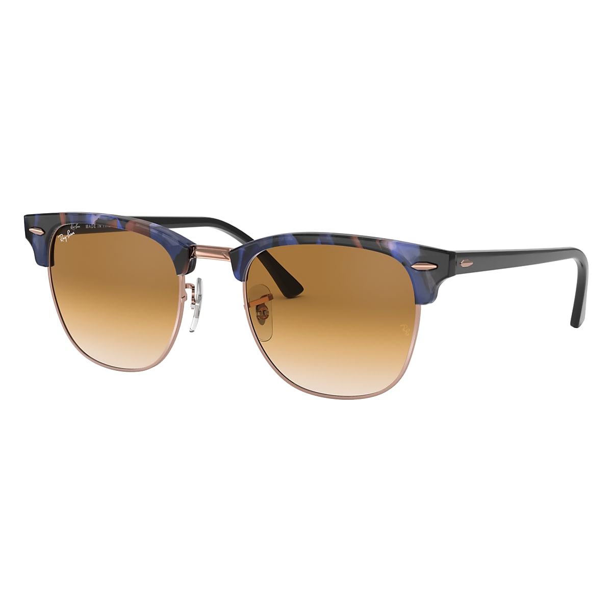 CLUBMASTER FLECK Sunglasses in Brown Blue and Brown RB3016