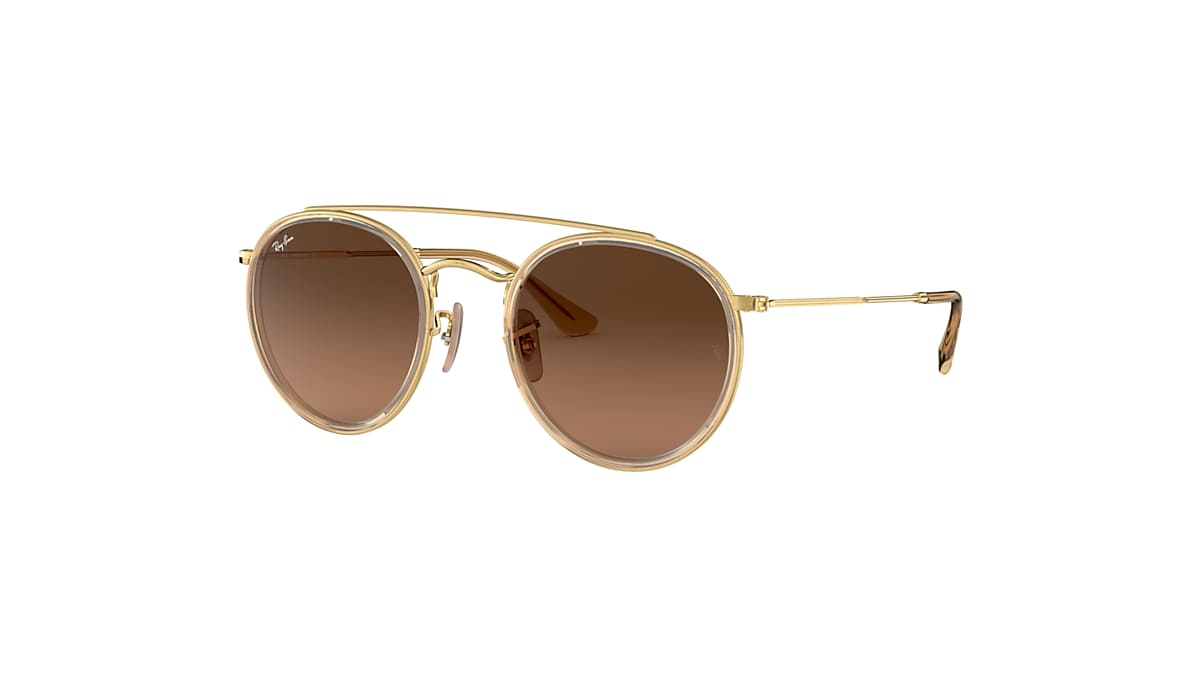 ROUND DOUBLE BRIDGE Sunglasses in Gold and Brown - Ray-Ban