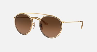 Ray-Ban サングラス　RB3647N ROUND DOUBLE BRIDGE Sunglasses in Copper and Light Blue