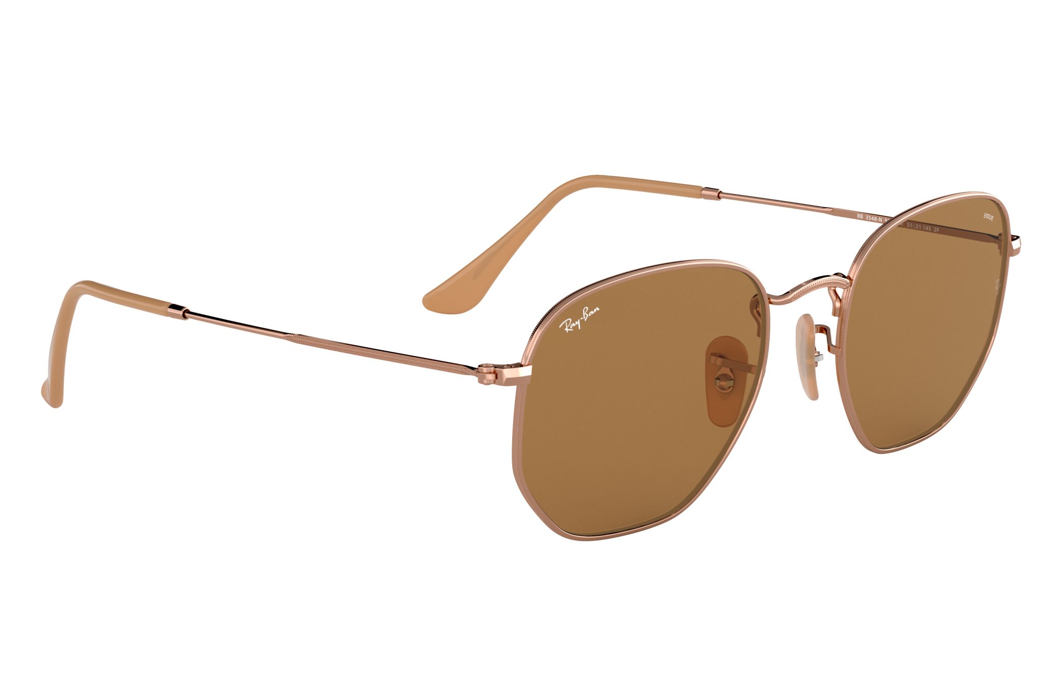 ray ban brown hexagonal