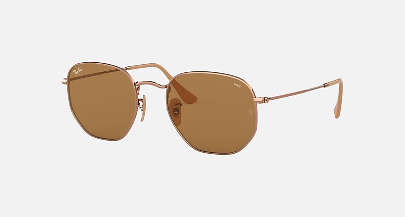 HEXAGONAL WASHED EVOLVE Sunglasses in Copper and Brown