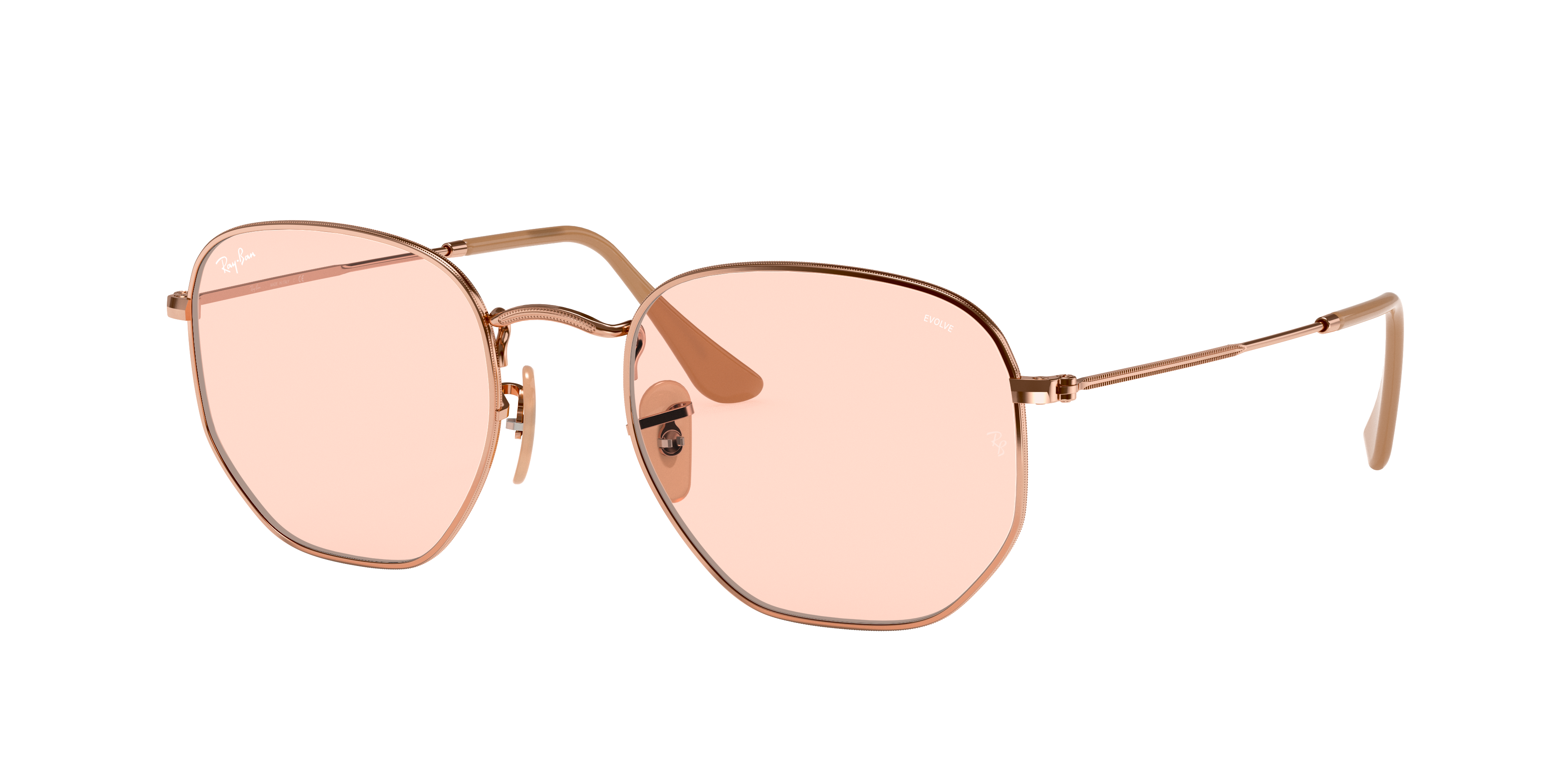 rechtbank chrysant periode Hexagonal Washed Evolve Sunglasses in Copper and Pink Photochromic | Ray-Ban ®