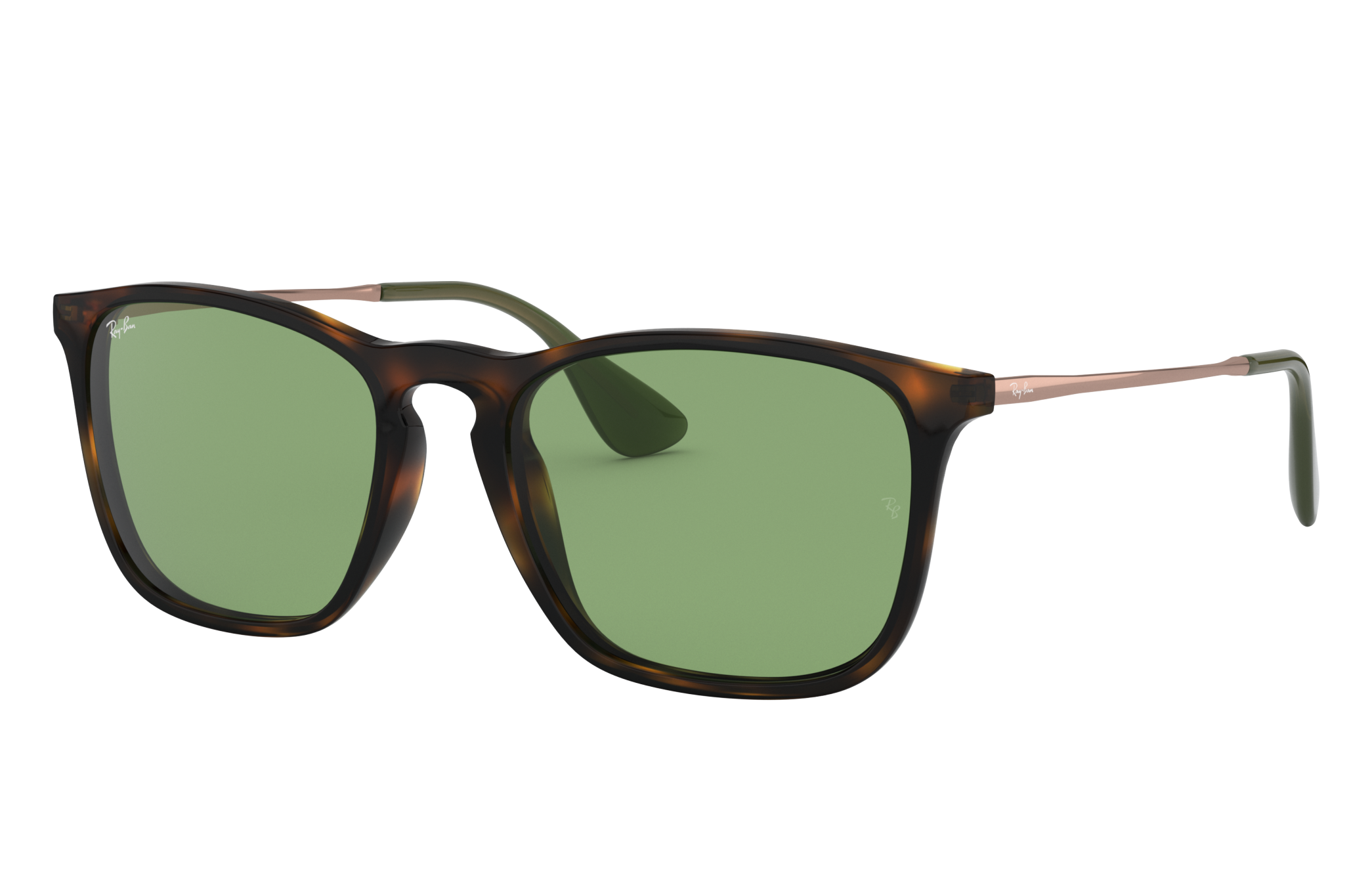 Chris Sunglasses in Tortoise and Green | Ray-Ban®