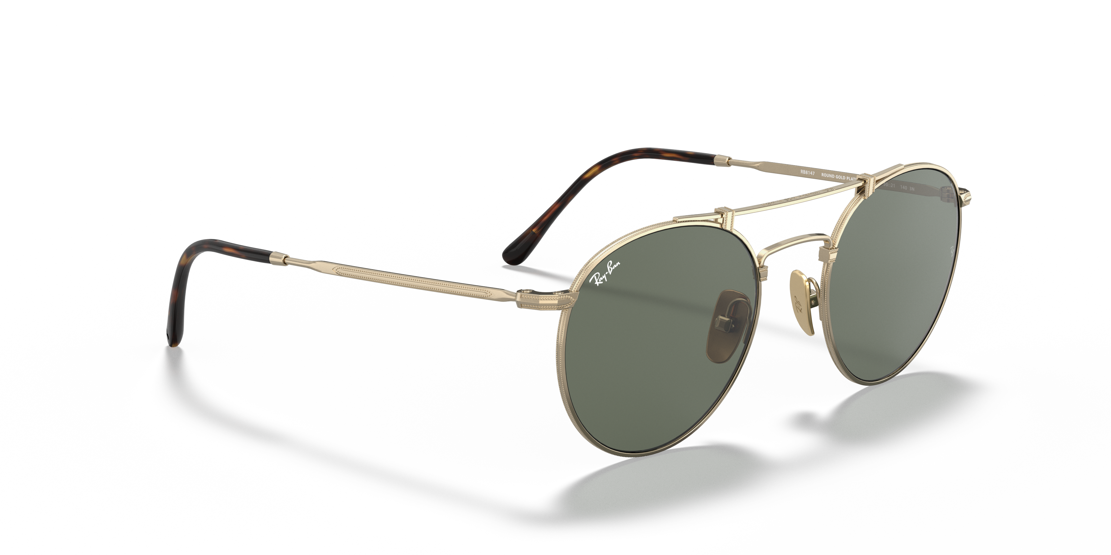 ray ban round titanium polarized