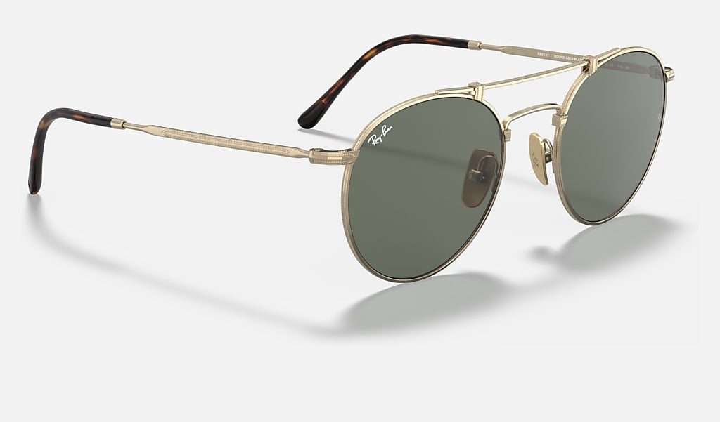 Round Double Sunglasses in Gold and Green | Ray-Ban®