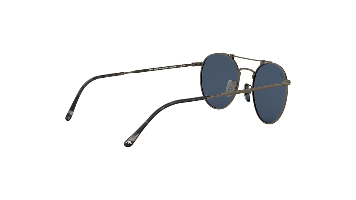 ROUND DOUBLE BRIDGE TITANIUM Sunglasses in Grey and Dark Blue - RB8147 | Ray -Ban® US