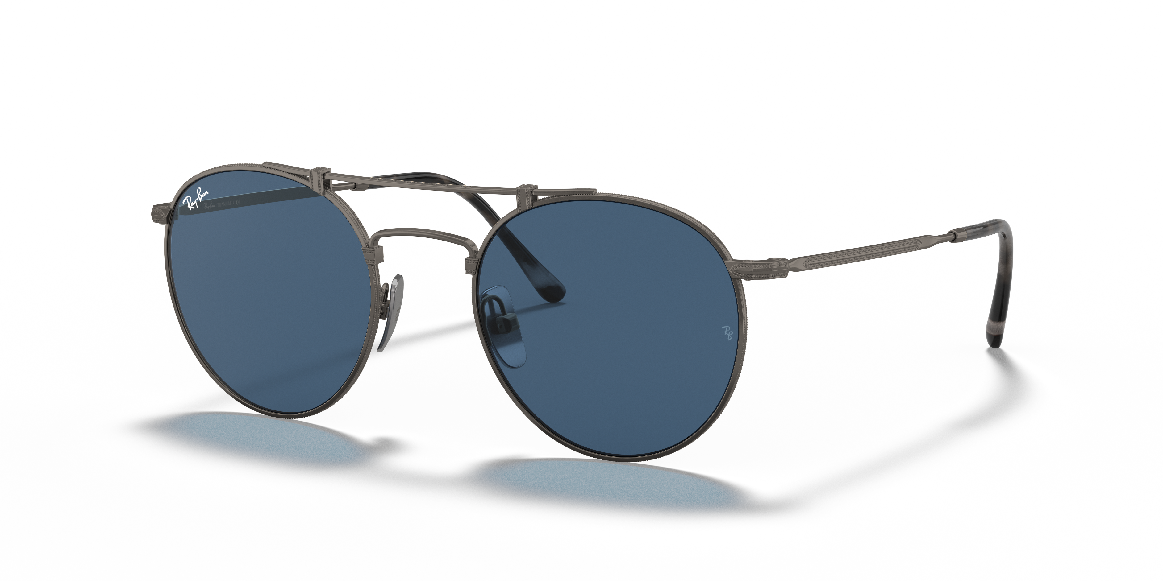 ray ban round double bridge titanium