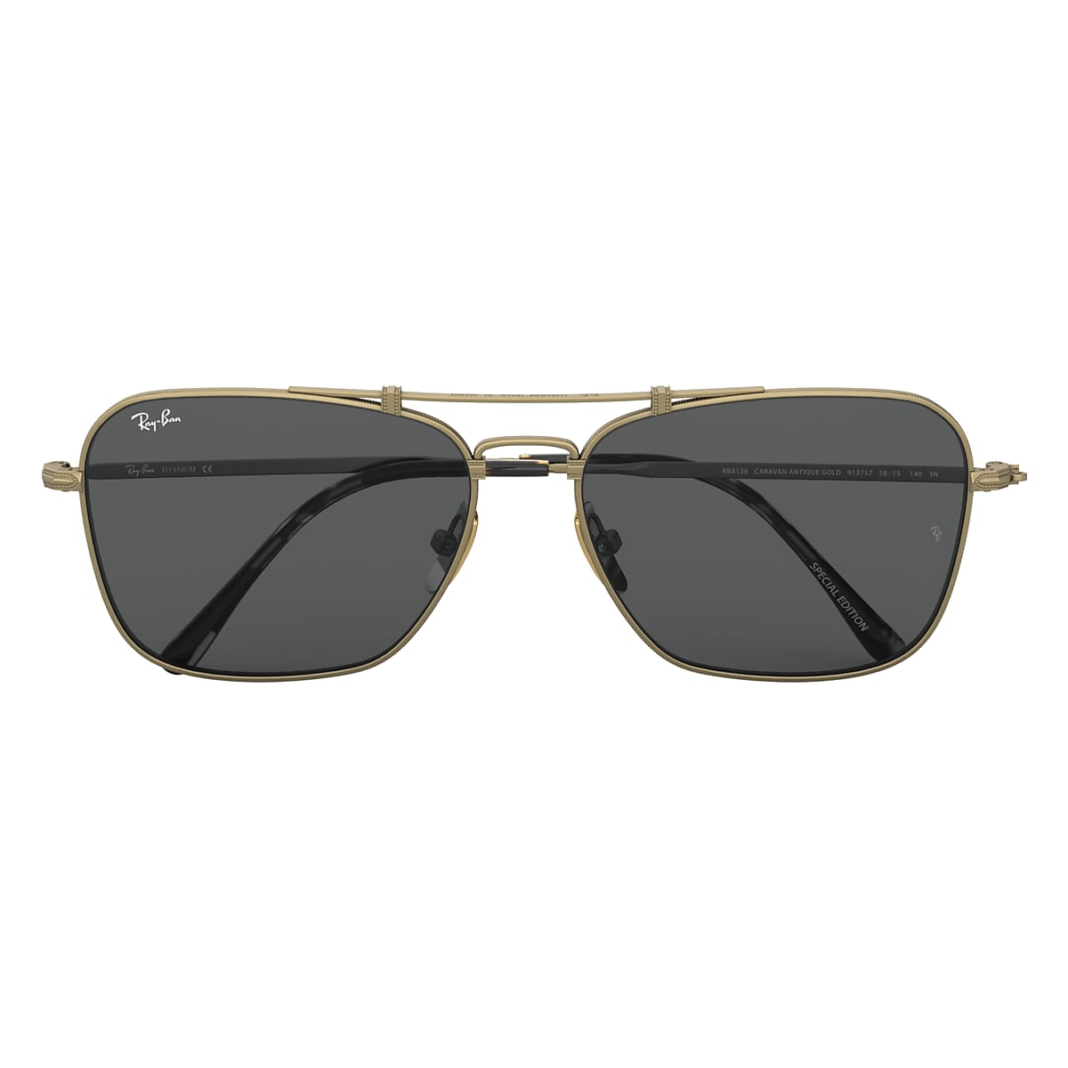 CARAVAN TITANIUM Sunglasses in Antique Gold and Grey - RB8136 