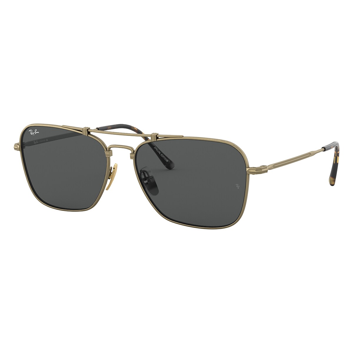 CARAVAN TITANIUM Sunglasses in Antique Gold and Grey - RB8136 