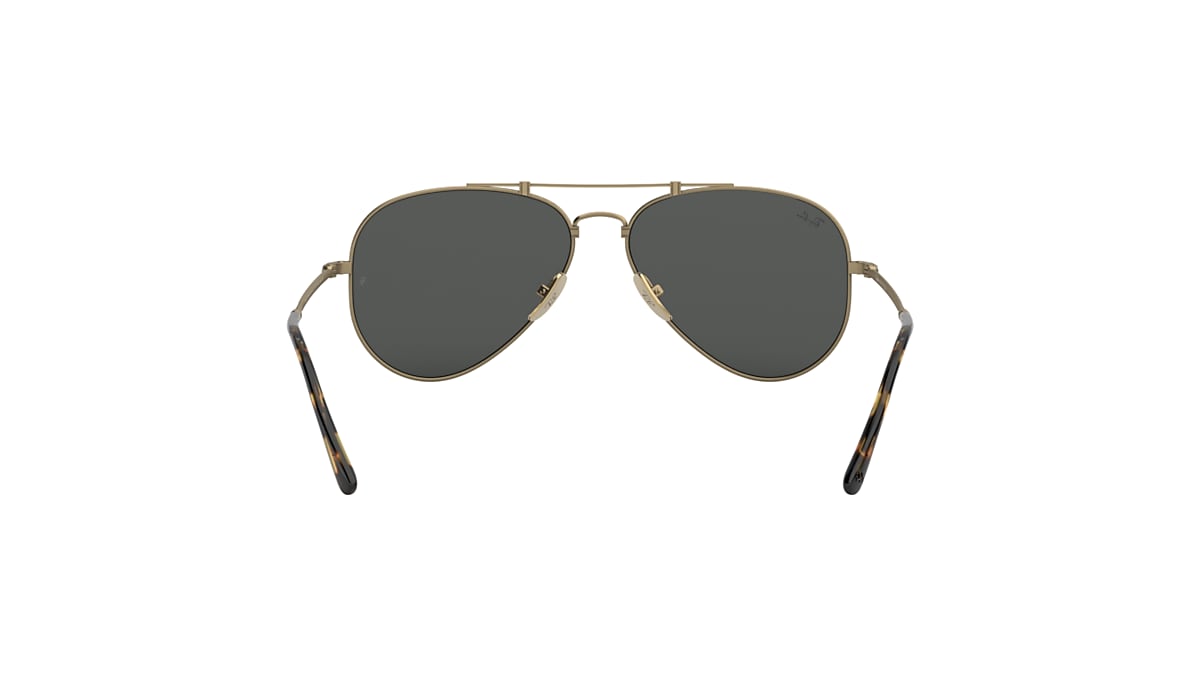 Aviator Titanium Sunglasses in Antique Gold and Grey | Ray-Ban®