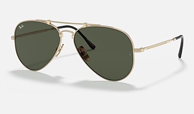 AVIATOR TITANIUM Sunglasses in Gold and Green - RB8125 | Ray-Ban® US