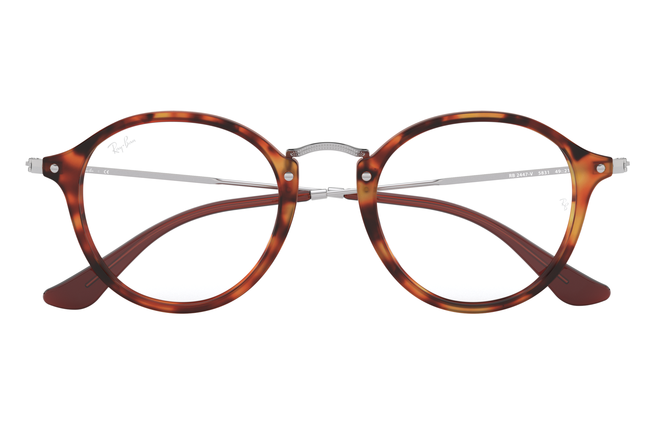 ray ban round fleck optics