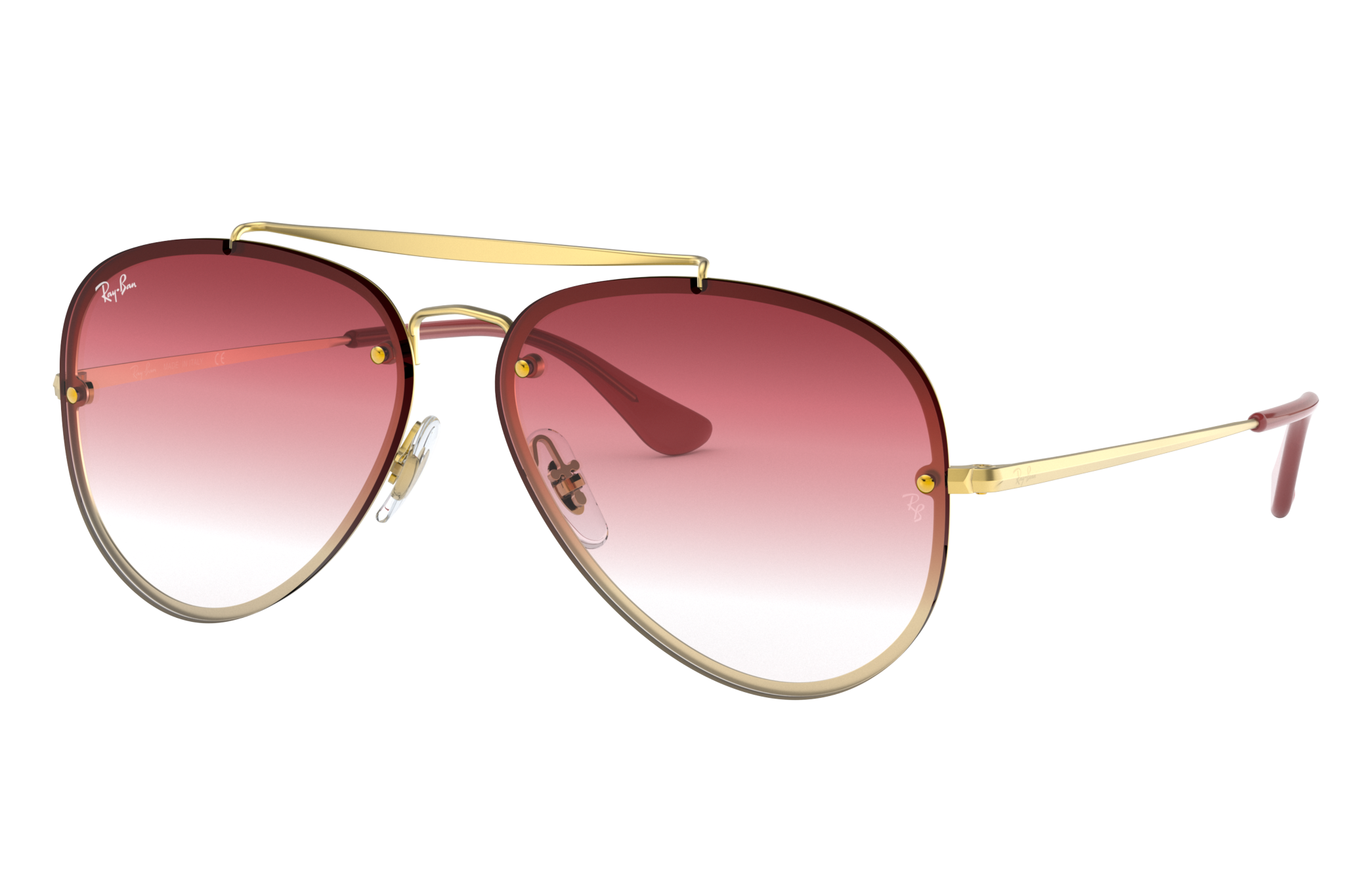 Discriminate preview Porter Blaze Aviator Sunglasses in Gold and Dark Red | Ray-Ban®