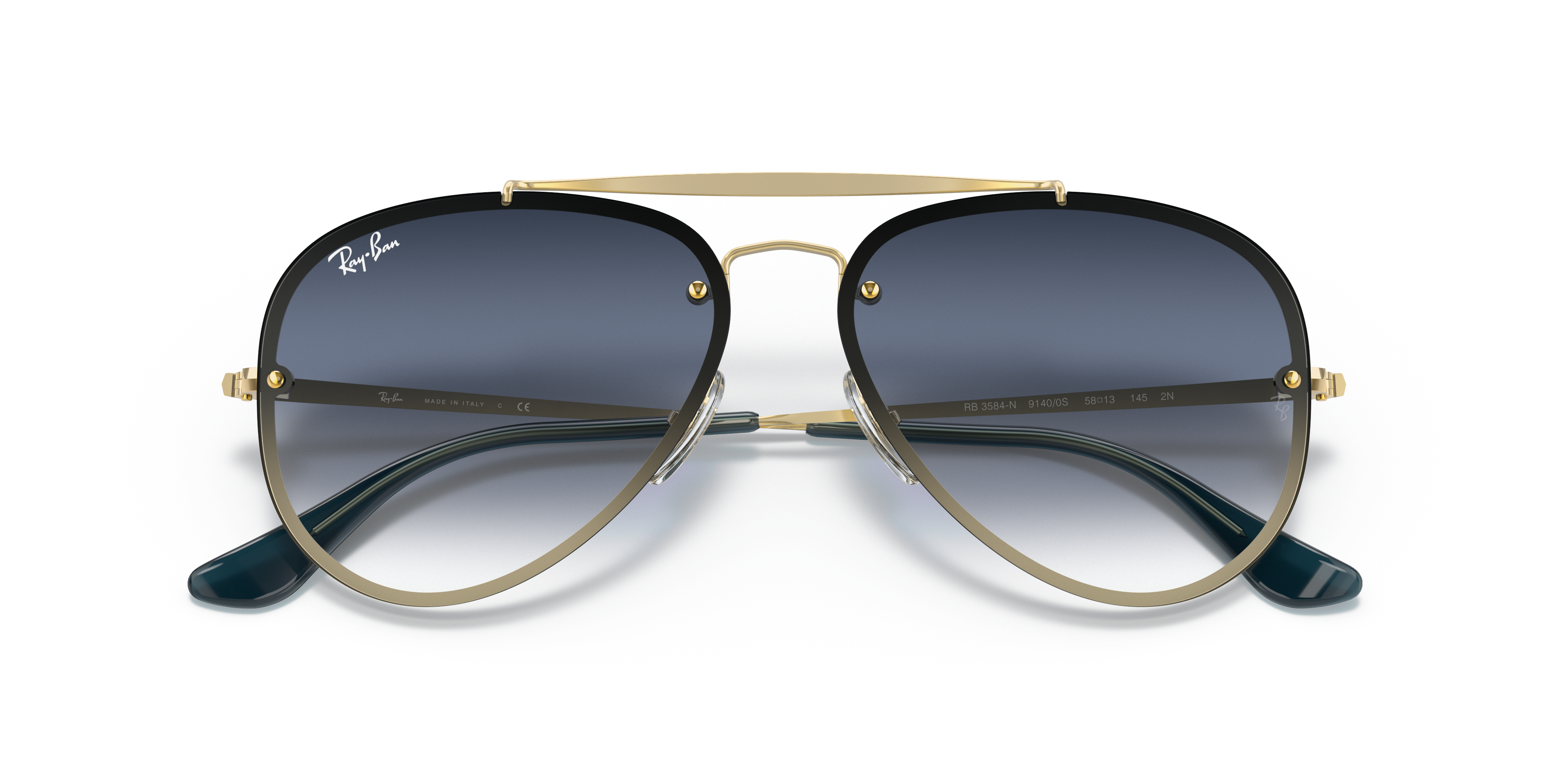 ray ban blaze aviator black and gold