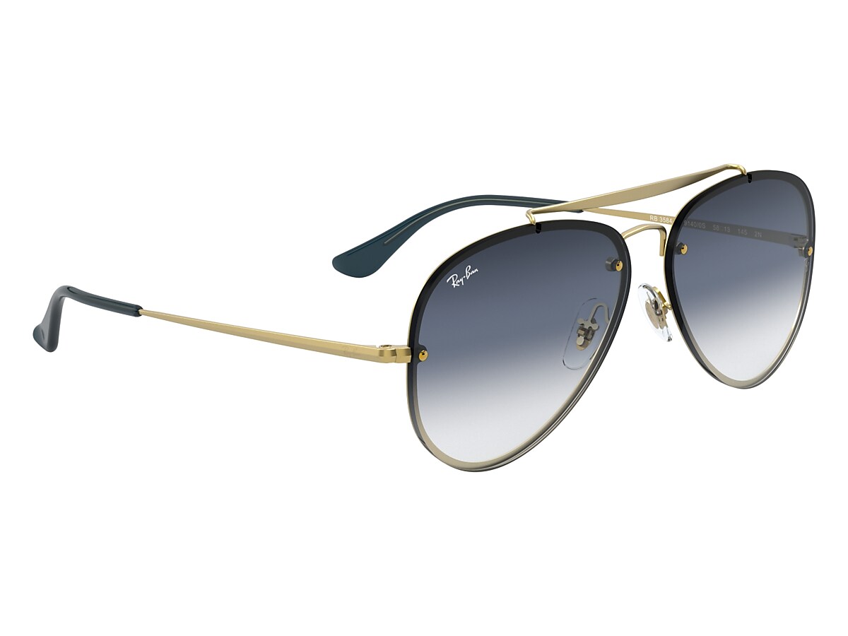 dealer Teacher's day Polished BLAZE AVIATOR Sunglasses in Gold and Blue - RB3584N | Ray-Ban® US