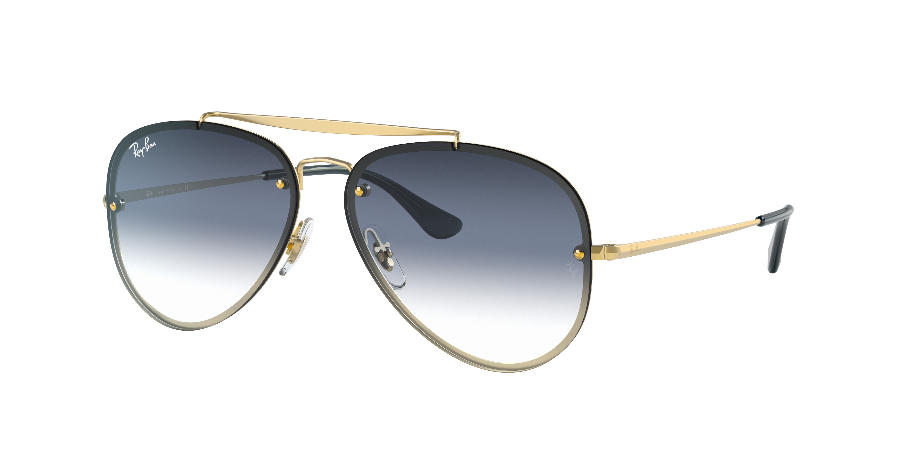Blaze Aviator Sunglasses In Gold And Blue Grey Ray Ban®
