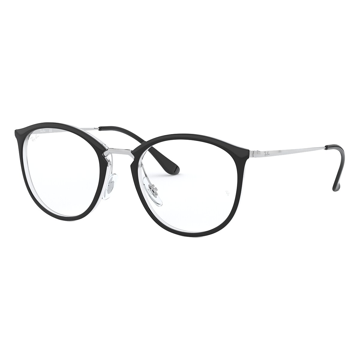 RB7140 OPTICS Eyeglasses with Black On Transparent Frame 