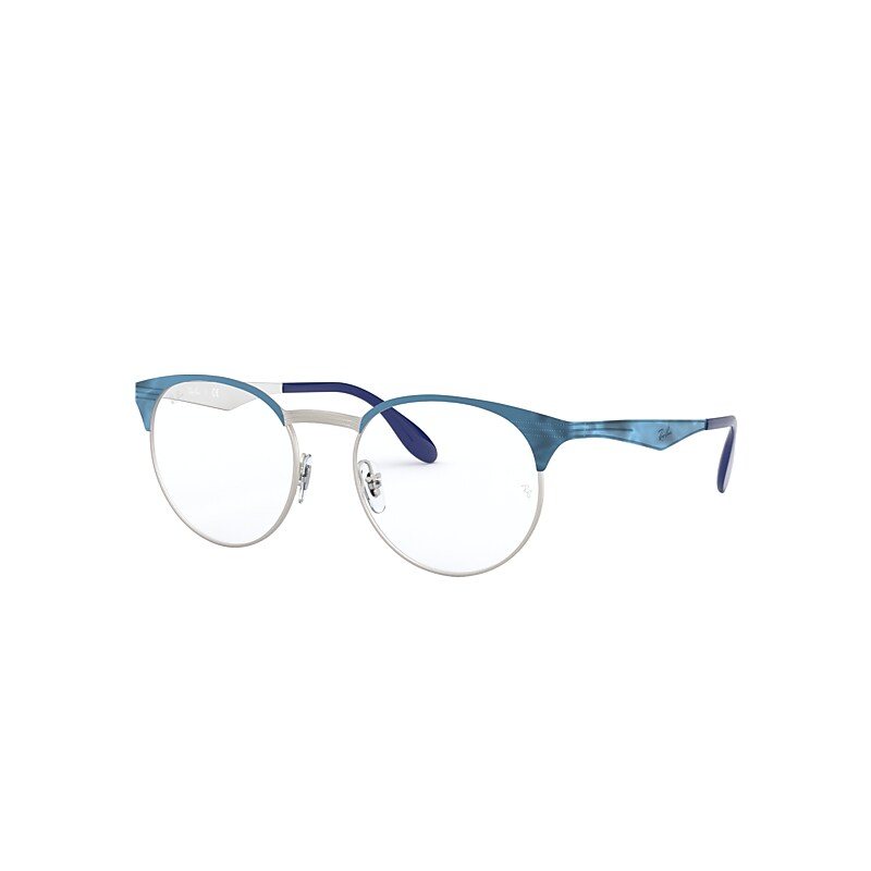 Ray-Ban Rb6406 Eyeglasses Blue Frame Clear Lenses Polarized 49-18