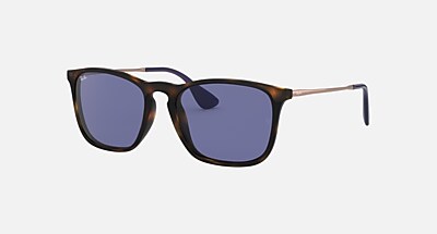 CHRIS Sunglasses in Transparent Blue and Grey - RB4187F | Ray-Ban®