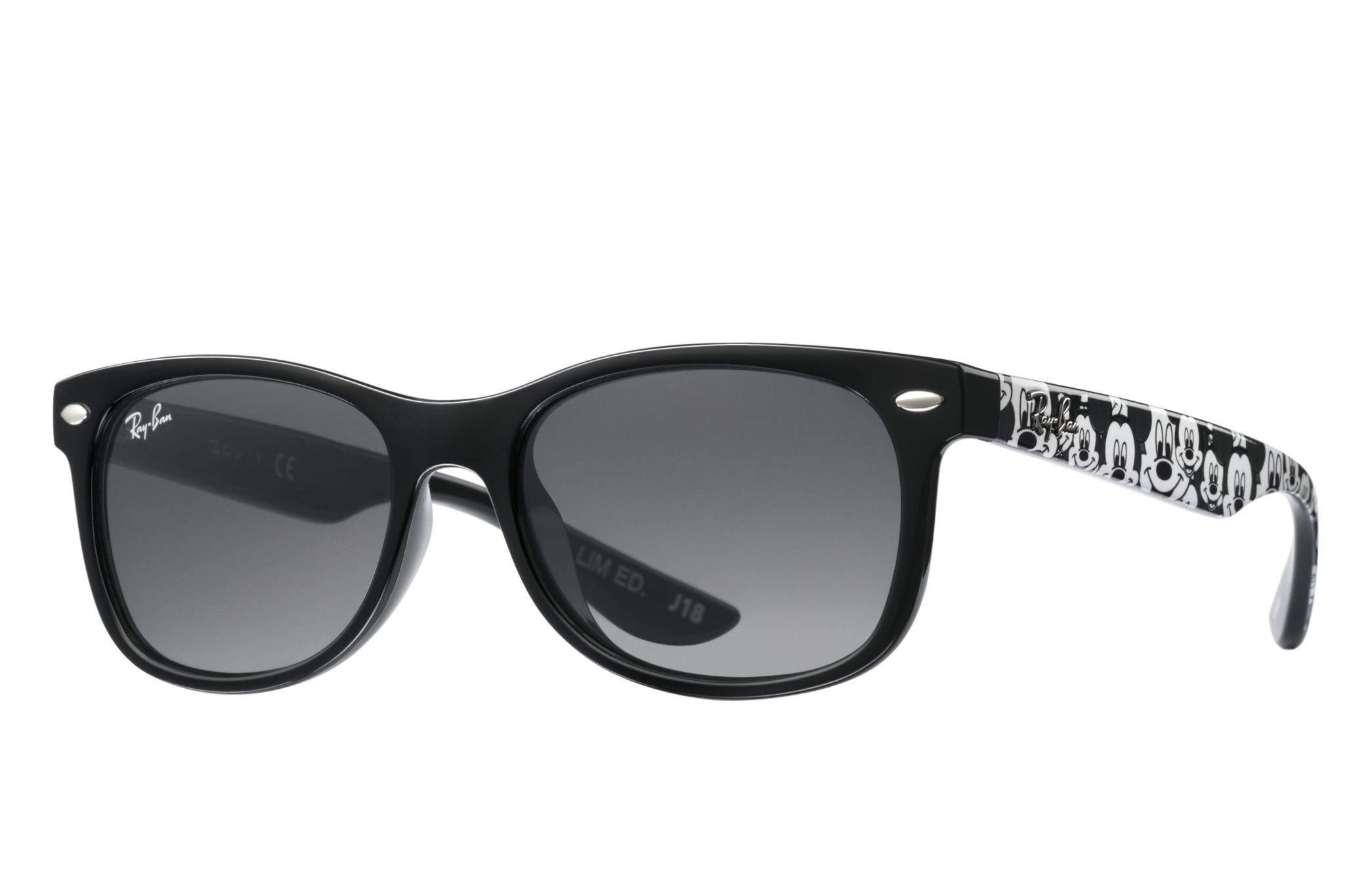 New Wayfarer Kids Mickey Mouse Collection Sunglasses in Black and Grey | Ray -Ban®