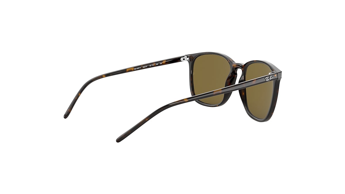 Ray-Ban Rb4387 Sunglasses Tortoise Frame Brown Lenses 55-18