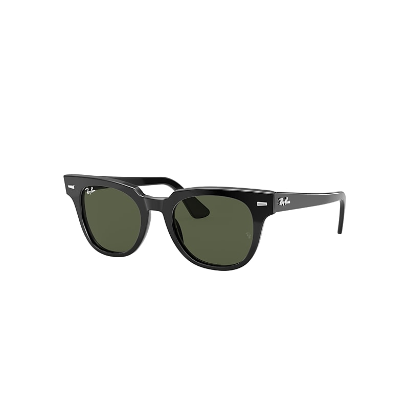 Ray-Ban Meteor Classic Sunglasses Black Frame Green Lenses 50-20