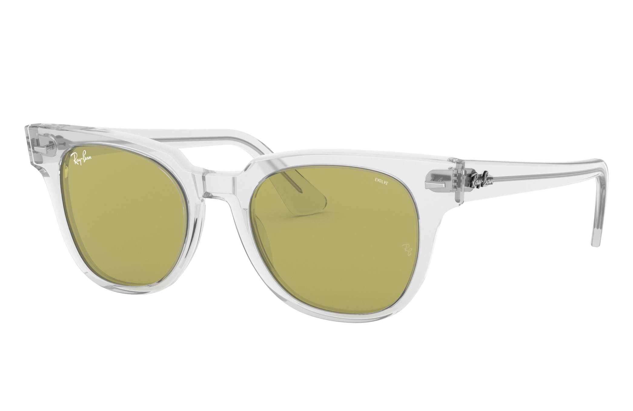Transparent Sunglasses in Green Photochromic and Meteor Washed Evolve | Ray- Ban®
