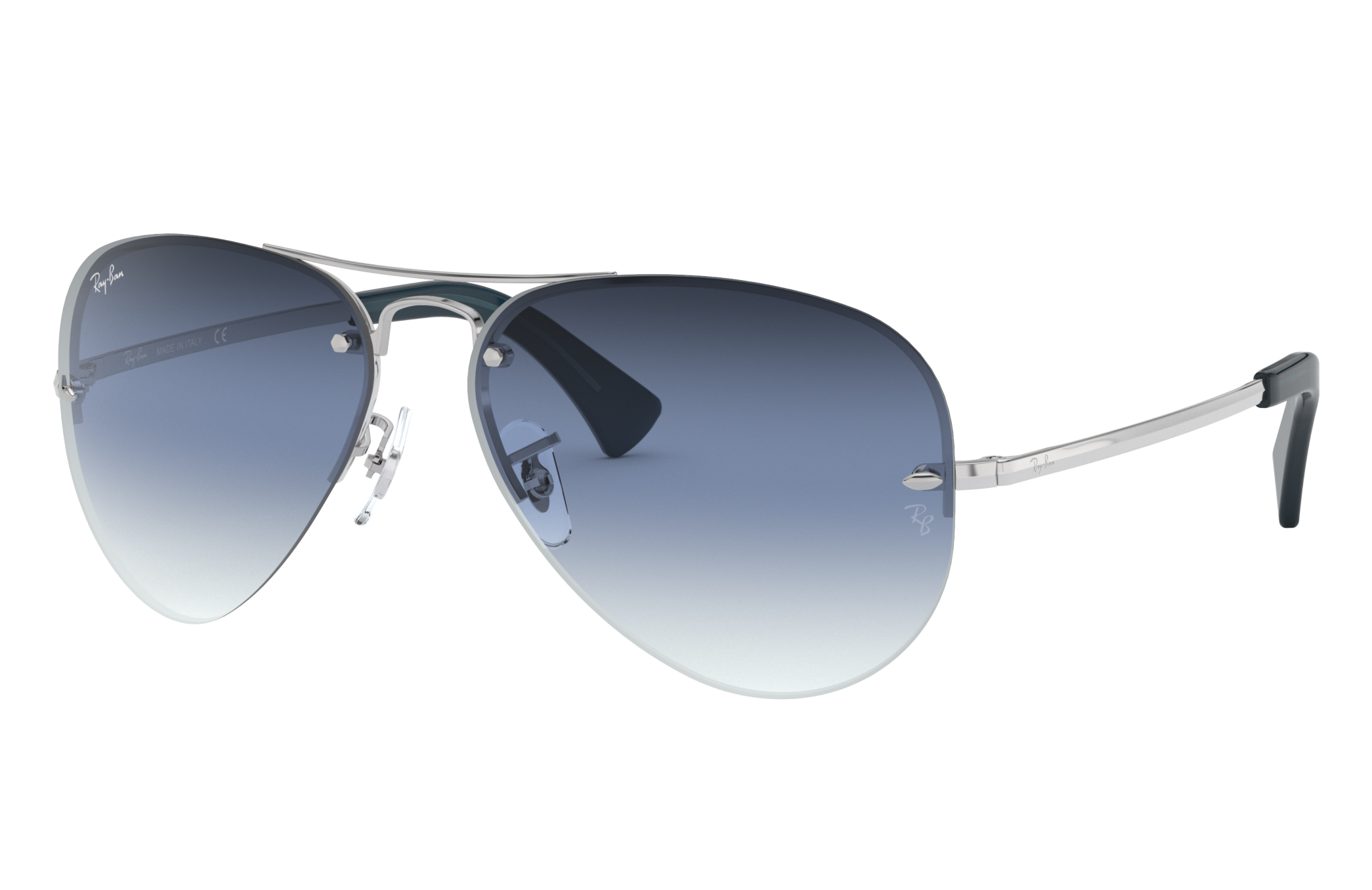 ray ban semi rimless aviator sunglasses