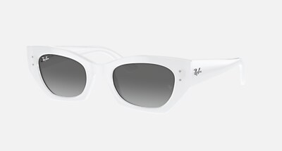 小物 Ray-Ban ORB4430F - Zena 667787 White ZENA BIO-BASED Sunglasses in White Snow and Grey - RB4430