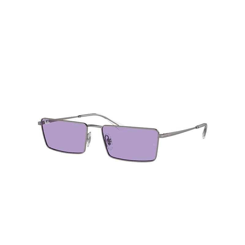 Ray Ban Sunglasses Unisex Emy - Gunmetal Frame Violet Lenses 56-17 In Gunmetal