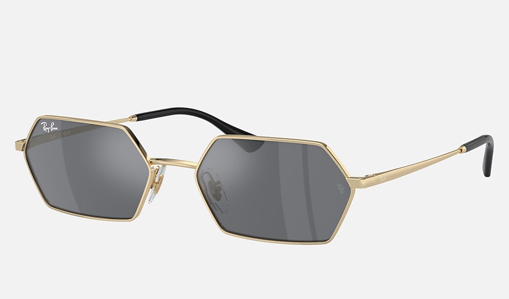 YEVI BIO-BASED Sunglasses in Light Gold and Dark Grey - RB3728