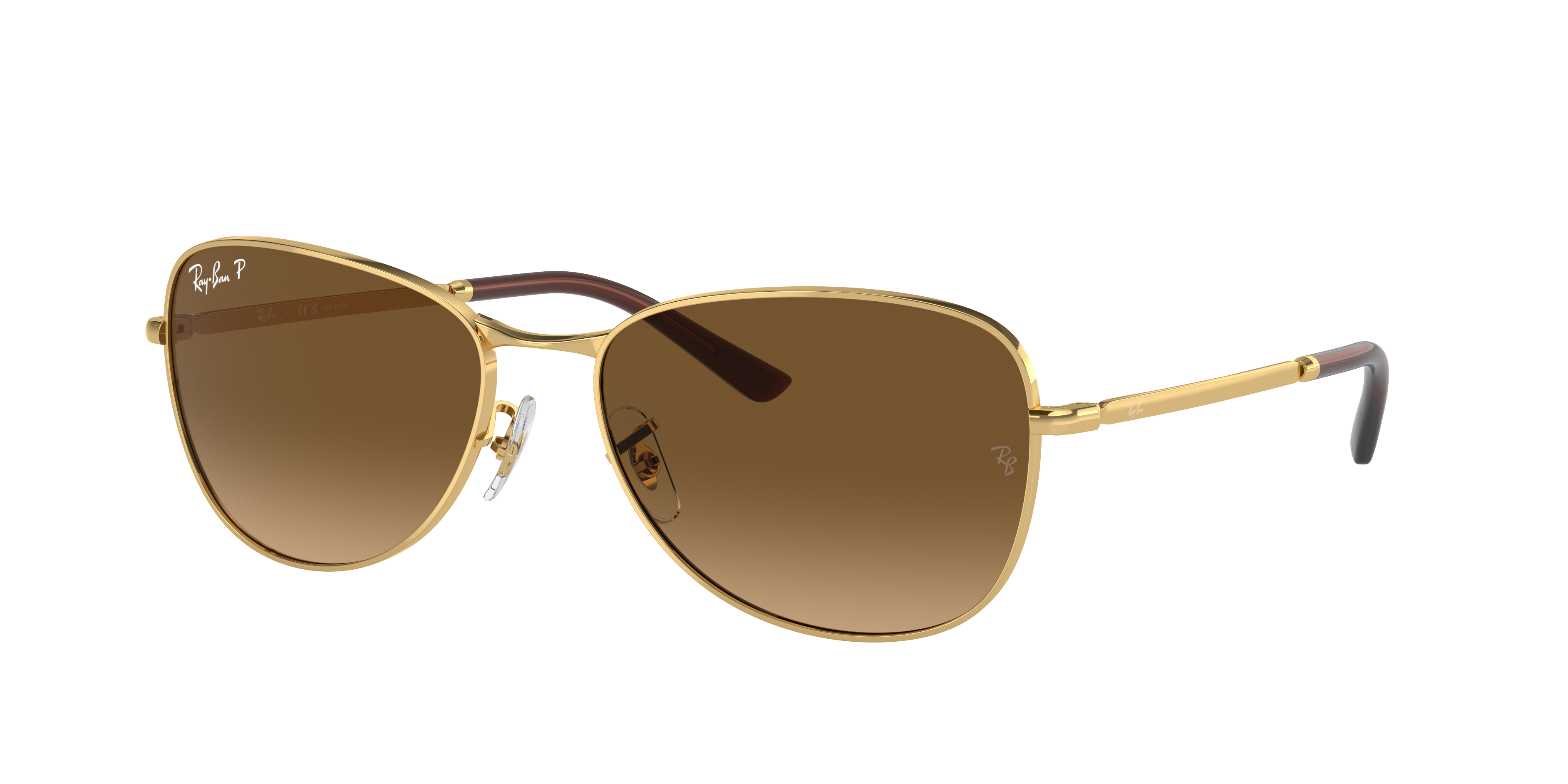 Rb3733 Sunglasses in Polished Arista Gold and Brown Polarized (59-17 ...