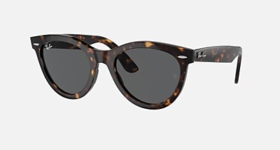 WAYFARER WAY Sunglasses in Striped Havana and Green Polarized